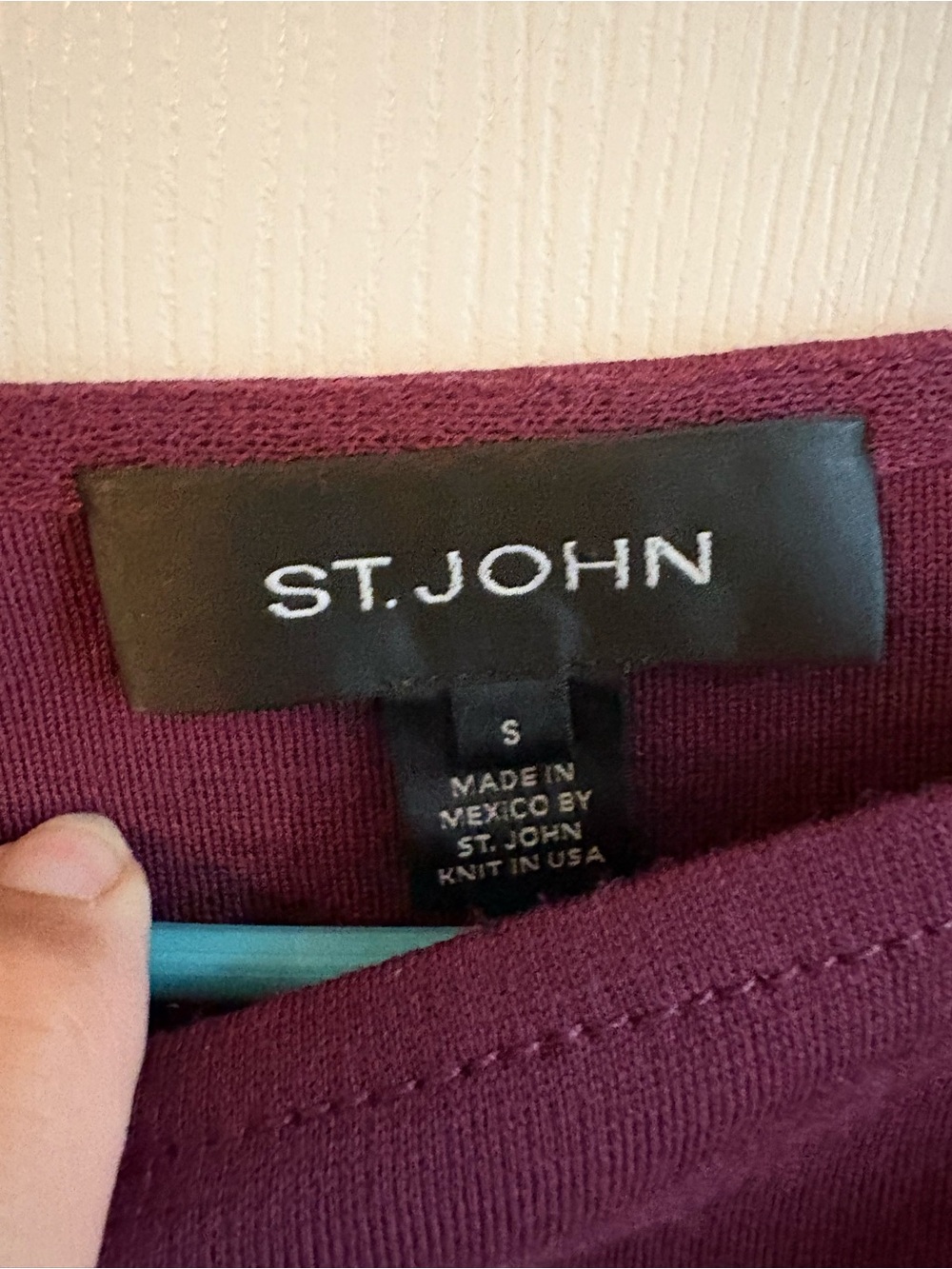 St. John Milano Knit colorblock top in Chambord Multi - Picture 4 of 7